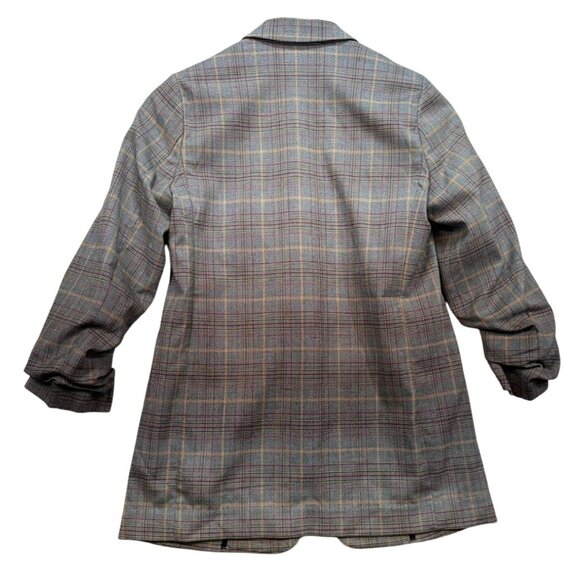 Express Womens Plaid Blazer XS Stretch Gray Scrunched Sleeve - Picture 11 of 13
